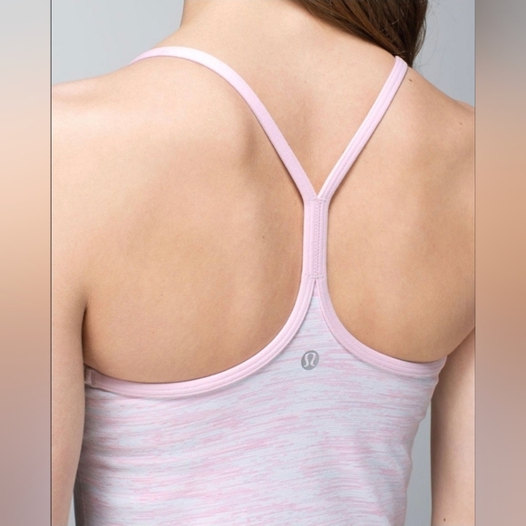 lululemon athletica Tops - Lululemon Power Y Tank Luon — Wee Are From Space White/Barely Pink (Size 4)